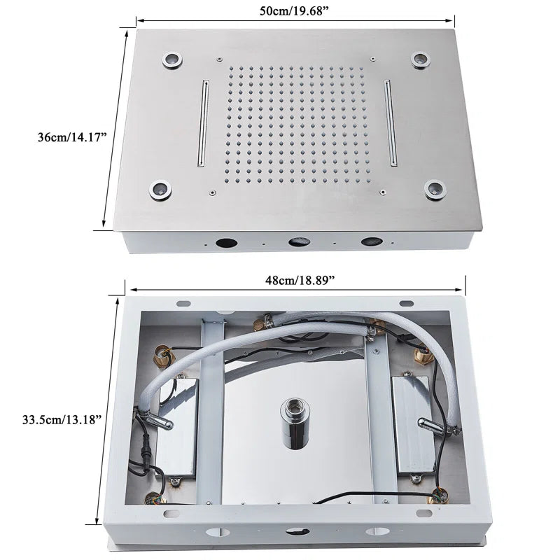 Rain Fixed Shower Head 2.5 GPM GPM with Self-Cleaning