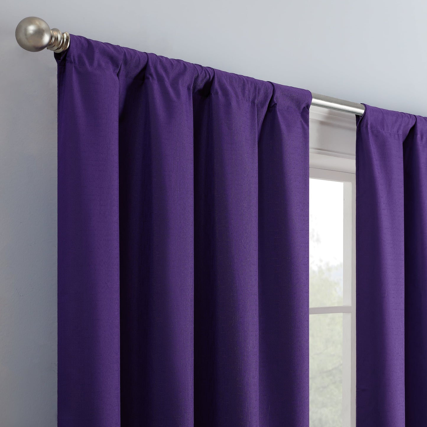 Kendall Modern Blackout Curtains, 63 in Long X 42 in Wide, Purple, Sold as a Single Curtain Panel