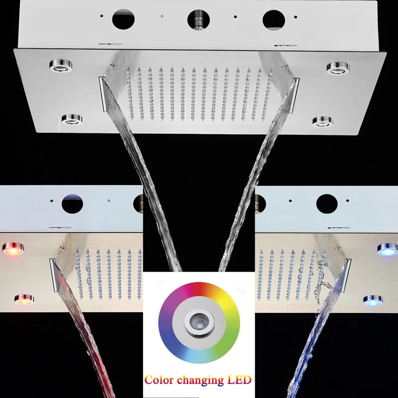 Rain Fixed Shower Head 2.5 GPM GPM with Self-Cleaning