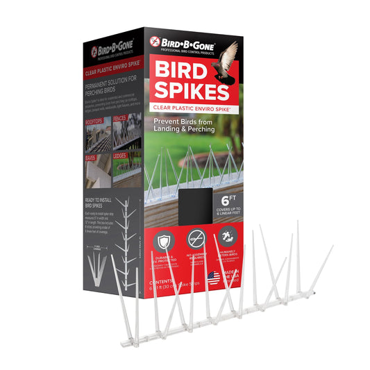 Enviro Spike Clear Plastic Bird Spikes (6 Ft), Bird Deterrent for Pigeons