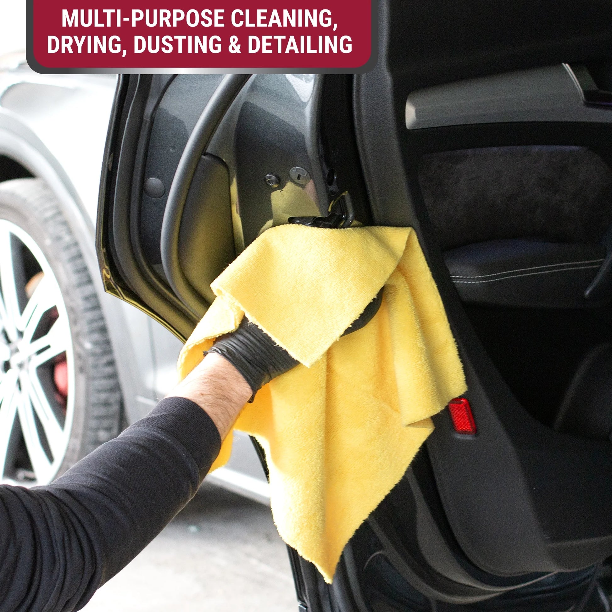 Heavy Duty Multi-Purpose Microfiber Detailing Towel, Dust Cloth, 40 Pack, Yellow