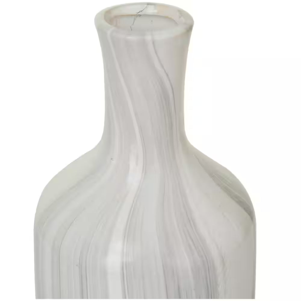 3 In., 12 In. Gray Faux Marble Ceramic Decorative Vase (Set of 3)