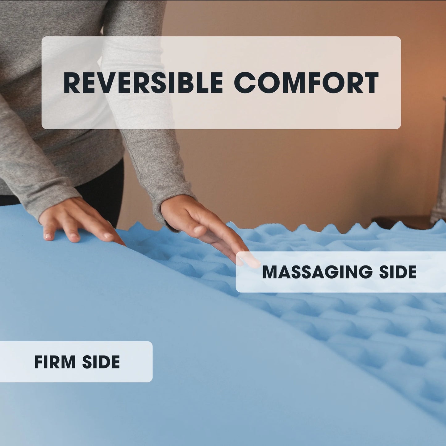 1.5” 7-Zone Reversible Memory Foam Mattress Topper, Queen