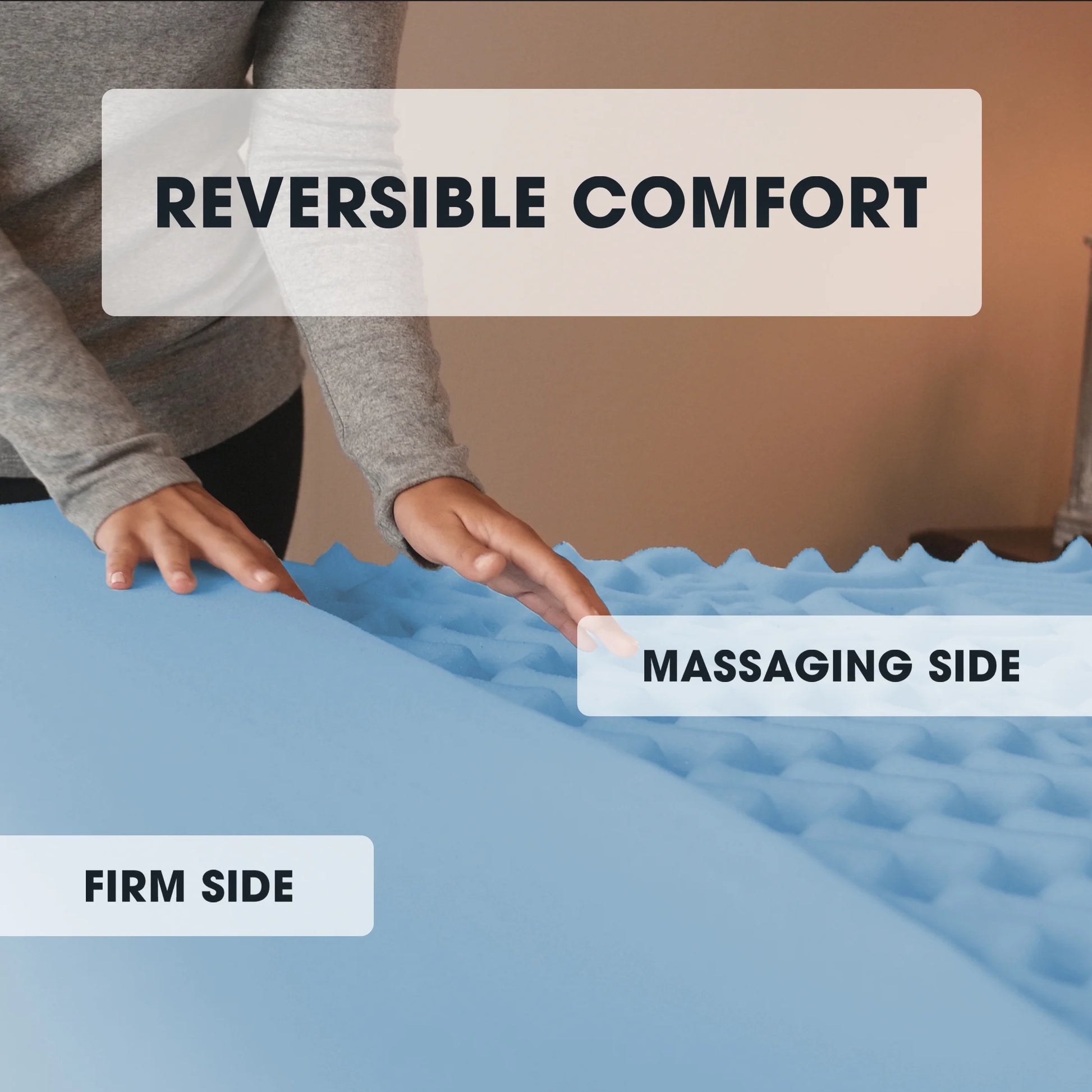 1.5” 7-Zone Reversible Memory Foam Mattress Topper, Queen