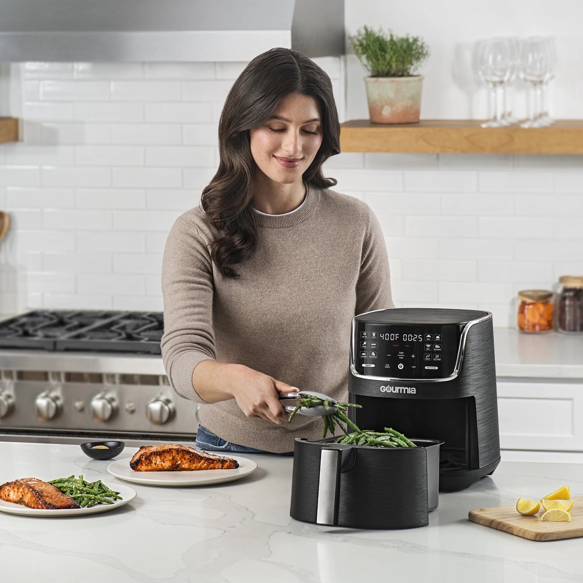 New  1300W 4-Quart Digital Air Fryer, 12 One-Touch Presets, Black