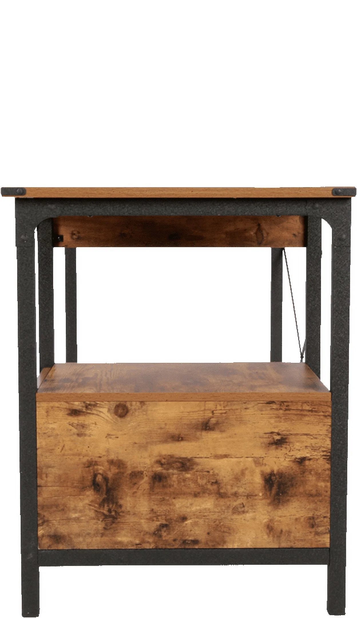 Rustic Country Office Desk, Weathered Pine Finish