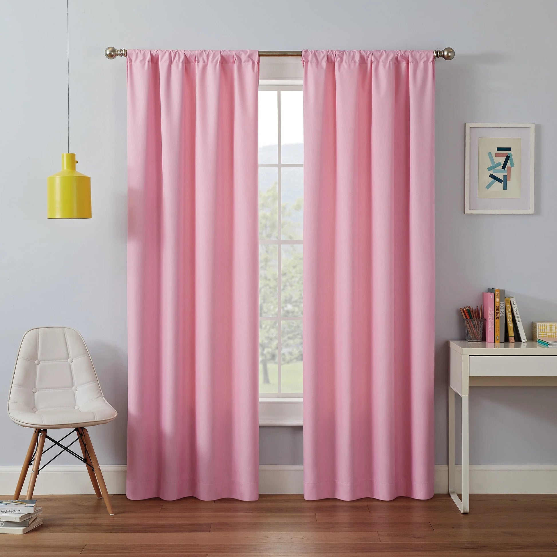 Kendall Modern Blackout Curtains, 63 in Long X 42 in Wide, Purple, Sold as a Single Curtain Panel