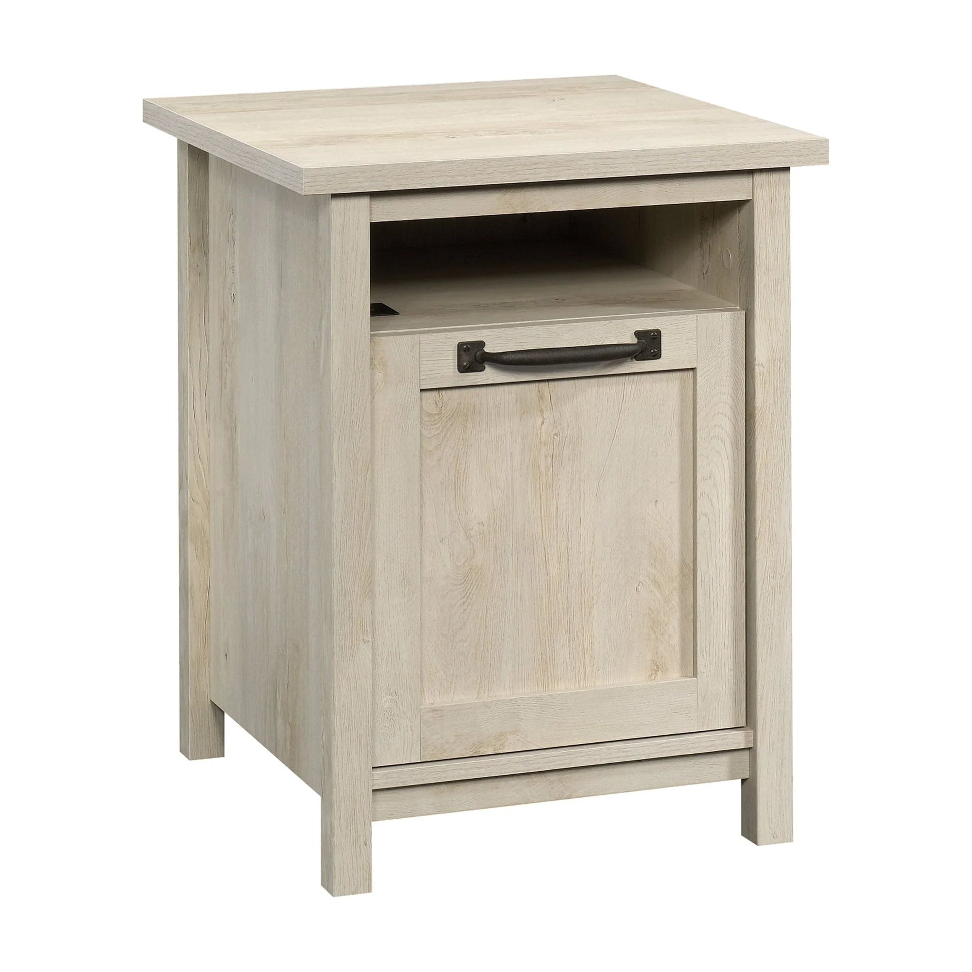 Modern Farmhouse USB Nightstand, Rustic White Finish