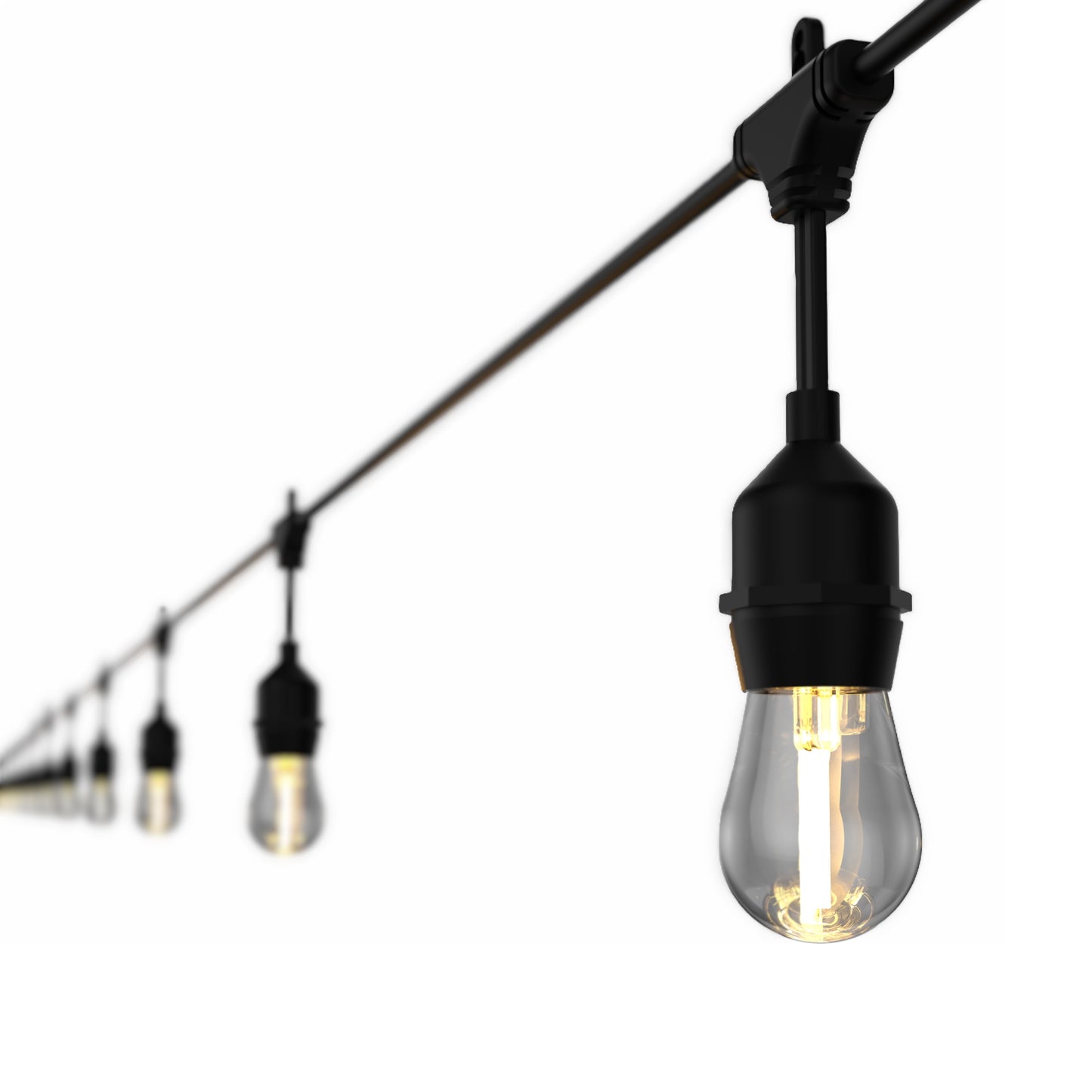 (2 Pack)  24-Foot Outdoor Commercial String Lights, 12 Shatterproof LED Bulbs, Indoor/Outdoor Use