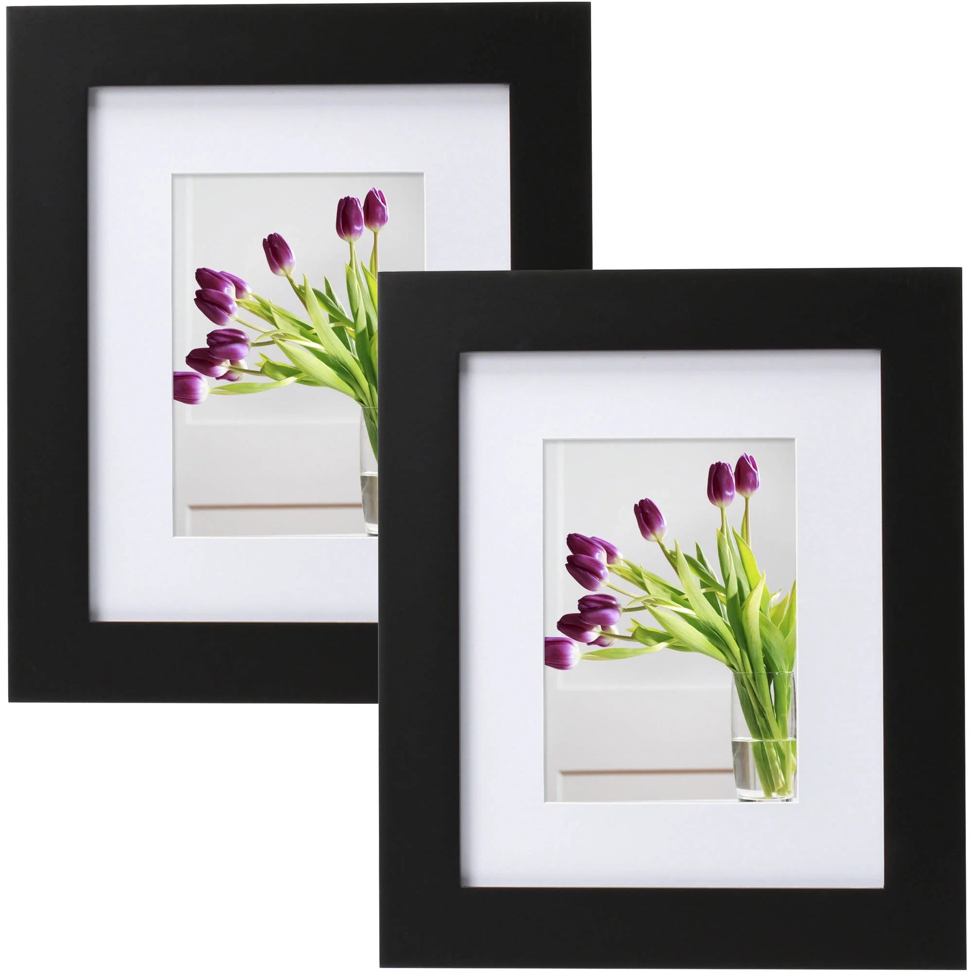 Museum 8X10 Matted to 5X7 Flat Wide Gallery Picture Frame, Mahogany, Set of 2