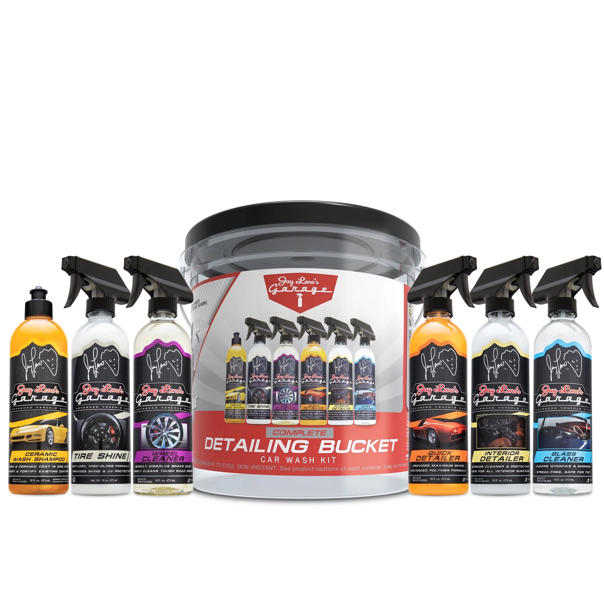Complete Detailing Bucket Car Wash Kit - 8-Piece All-In-One Car Care Set