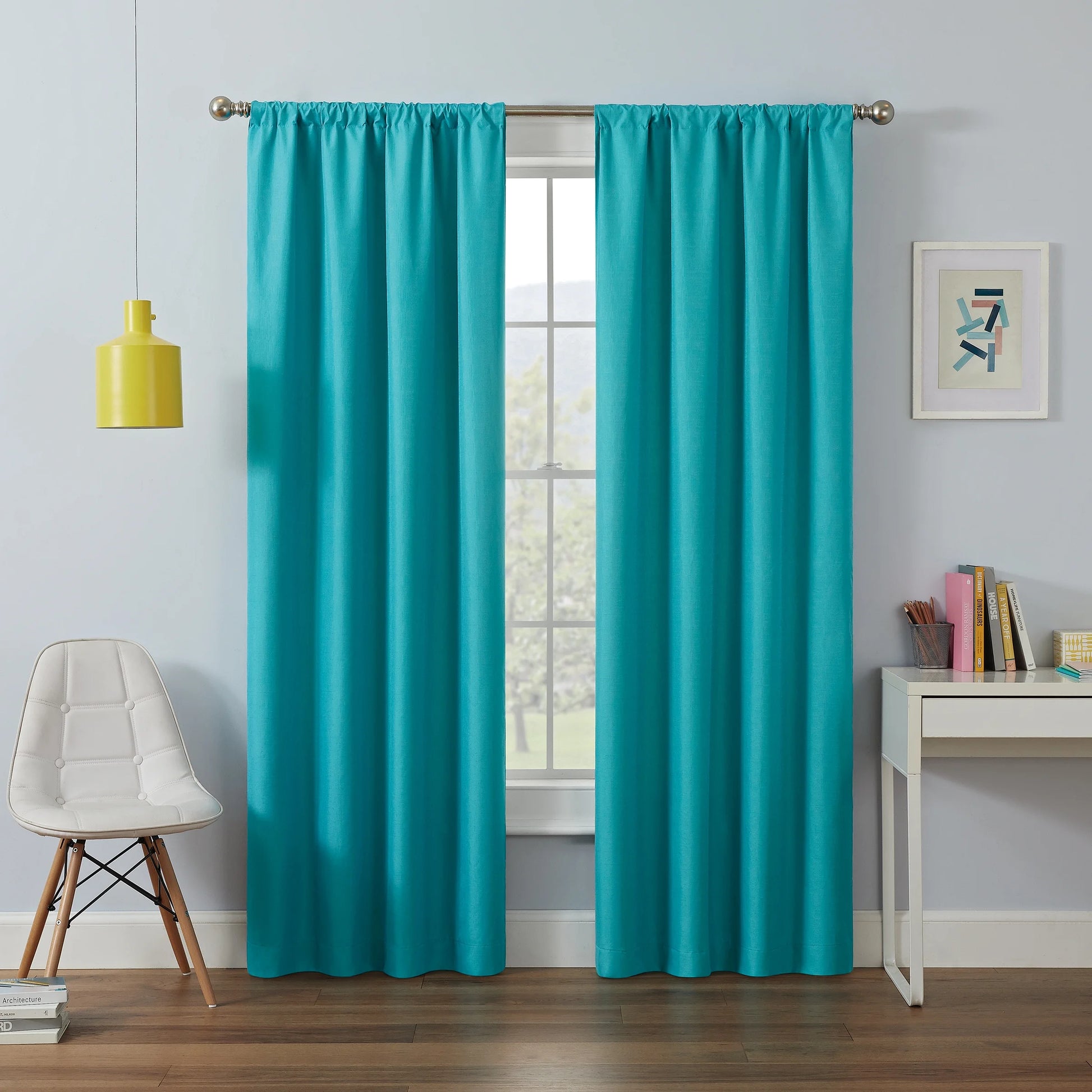 Kendall Modern Blackout Curtains, 63 in Long X 42 in Wide, Purple, Sold as a Single Curtain Panel