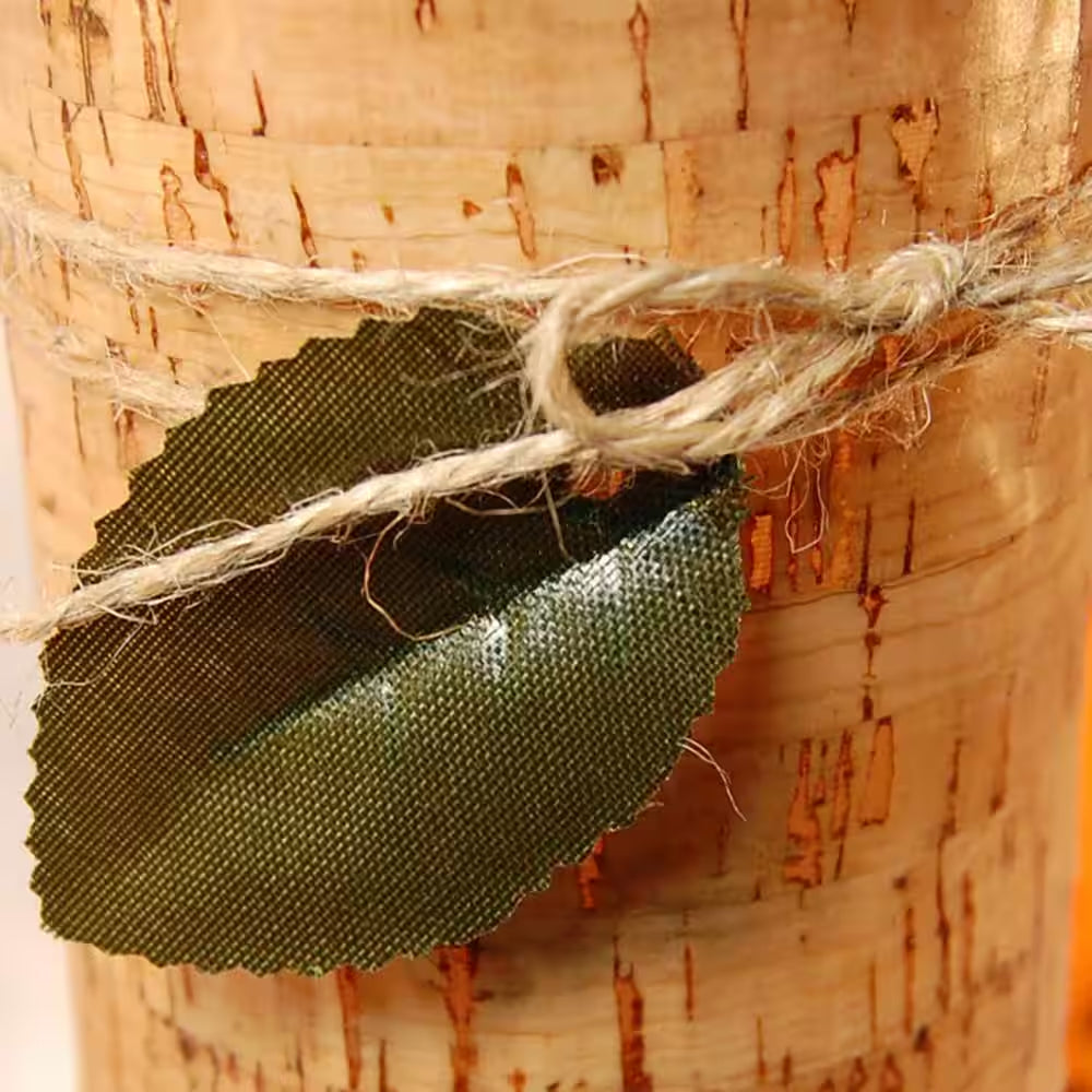4 In. Cork with Leaf Flameless Candles (Set of 2)