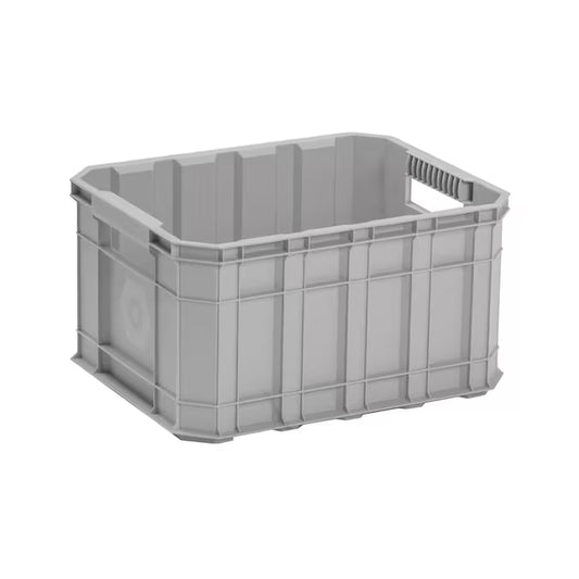 Grey Heavy Duty Stackable Tote Medium 8.5 -Gallons ( 34 -Quarts ) 