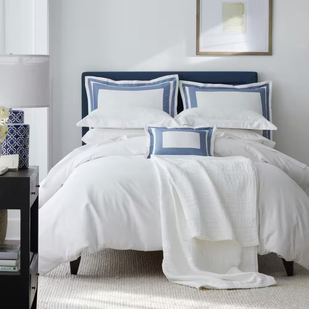 Company Cotton White Solid 300-Thread Count Wrinkle-Free Sateen Full Duvet Cover