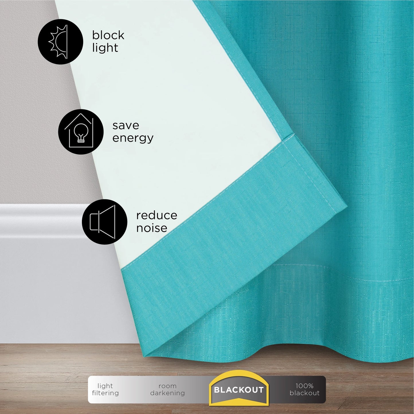 Kendall Modern Blackout Curtains, 63 in Long X 42 in Wide, Purple, Sold as a Single Curtain Panel