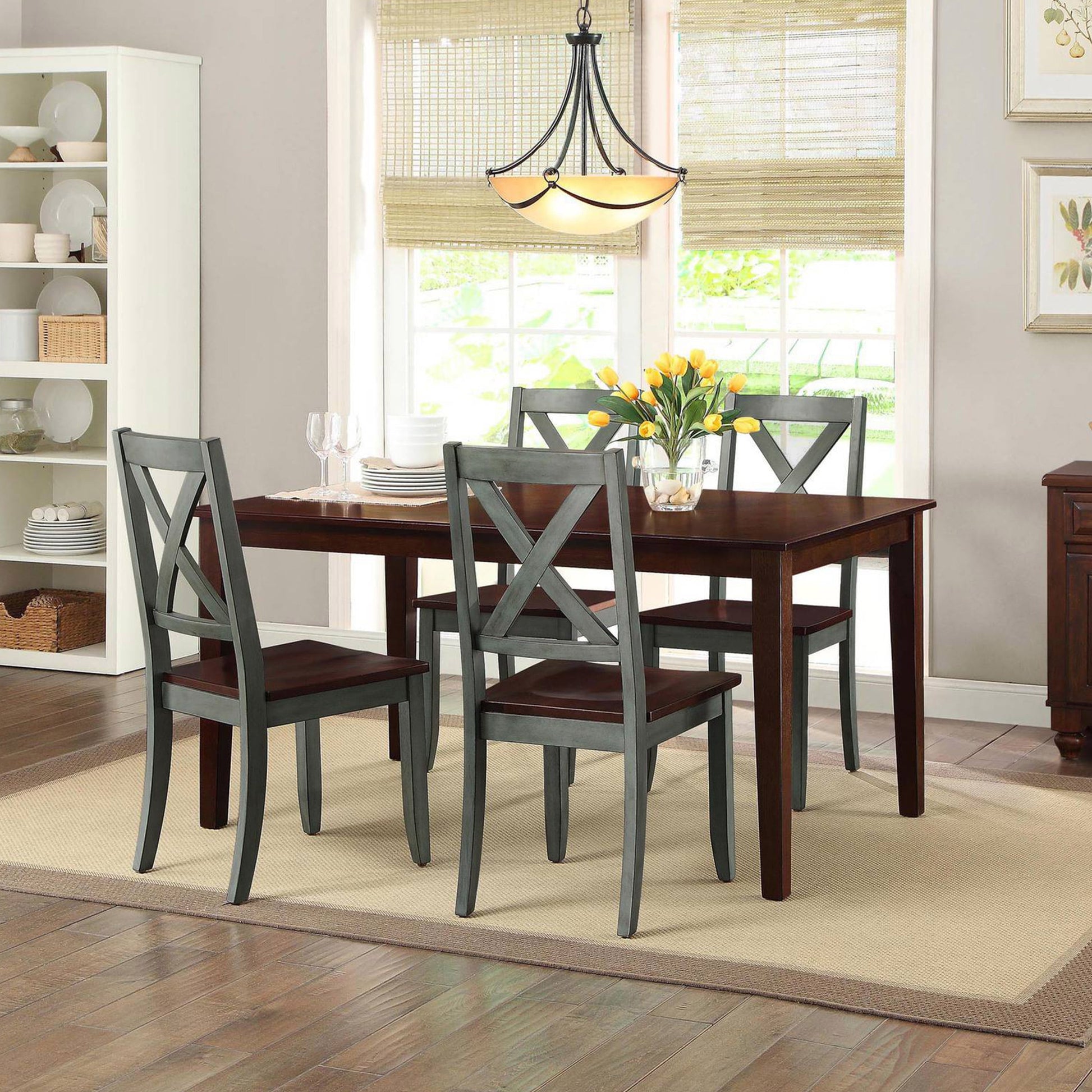 Maddox Crossing Dining Chairs, Set of 2, Dark Seafoam Finish