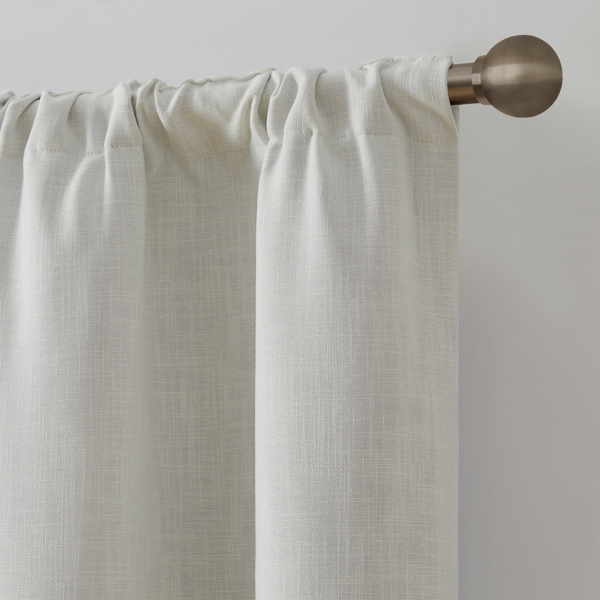 Solid Ivory Rod Pocket Back Tab Blackout Curtain Panel, 52" X 96"