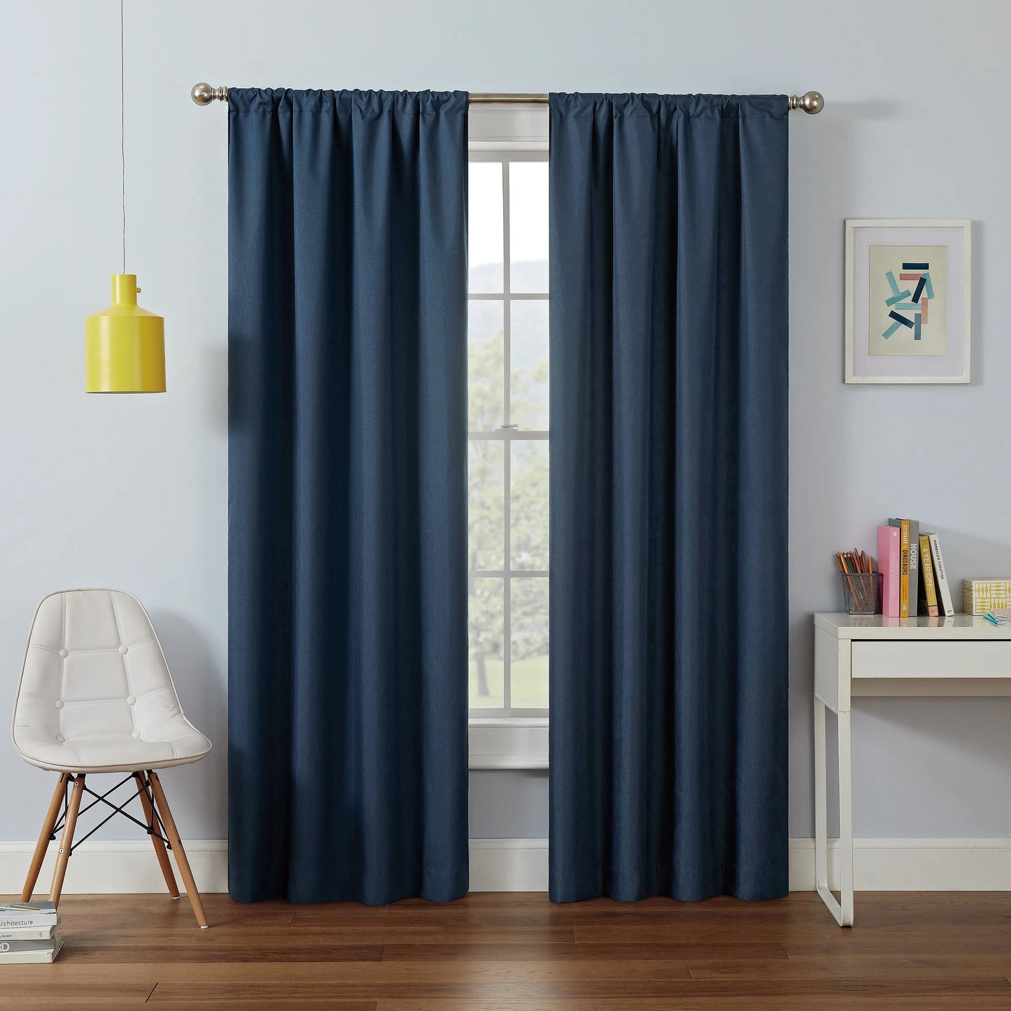 Kendall Modern Blackout Curtains, 63 in Long X 42 in Wide, Purple, Sold as a Single Curtain Panel