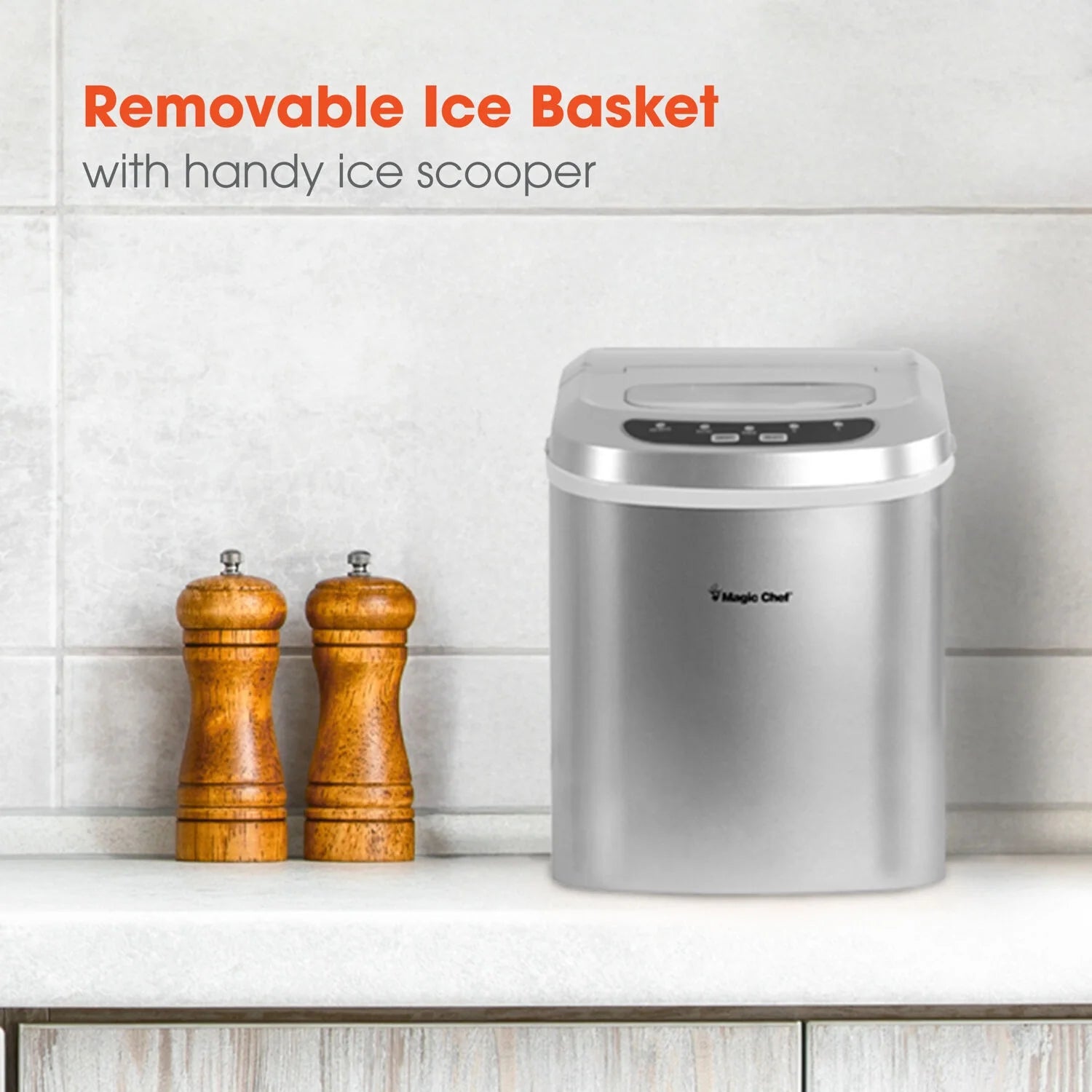 Brand - New Model MCIM22SV 27 Lb. Capacity Portable Ice Maker (Silver) Bullet Ice Cubes