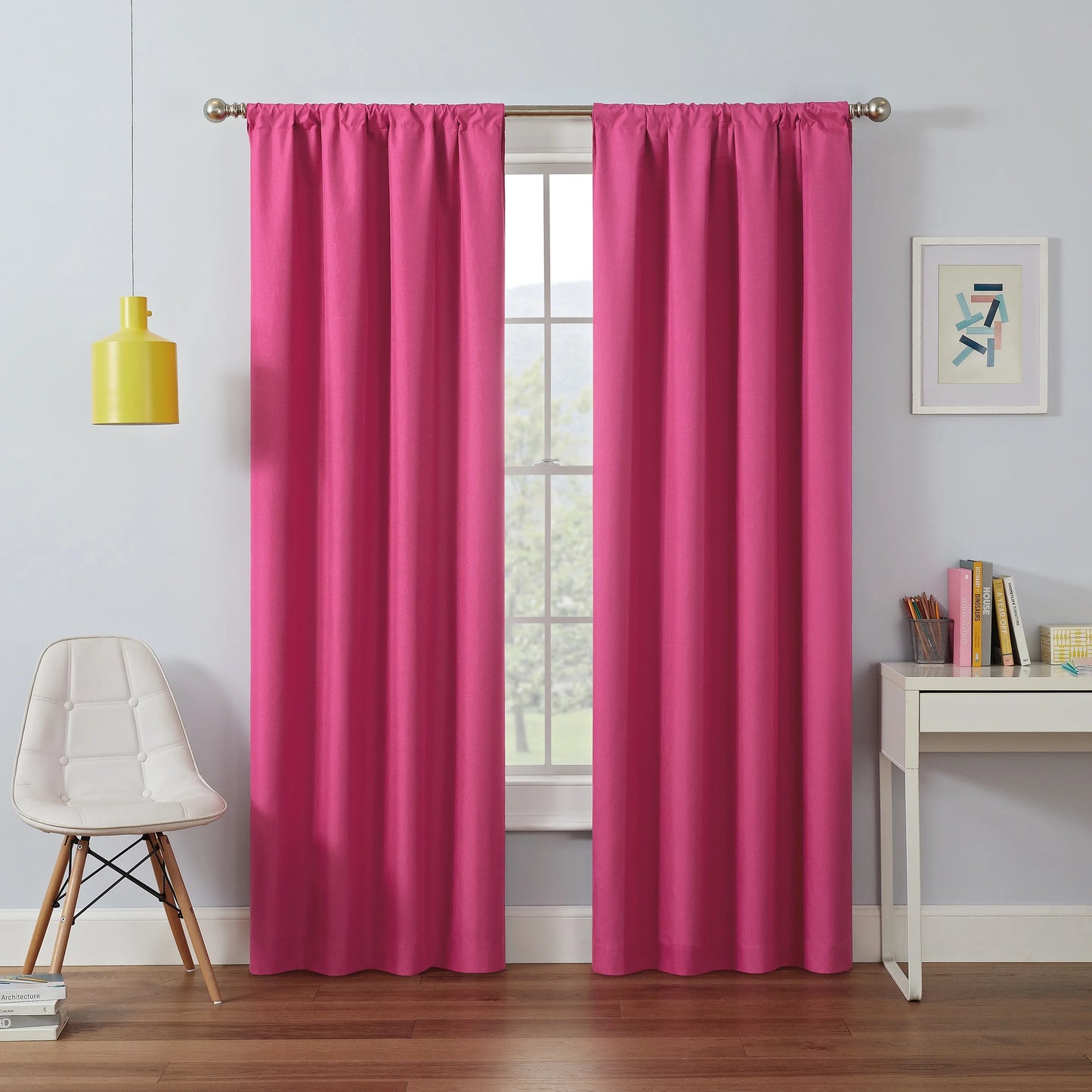 Kendall Modern Blackout Curtains, 63 in Long X 42 in Wide, Purple, Sold as a Single Curtain Panel