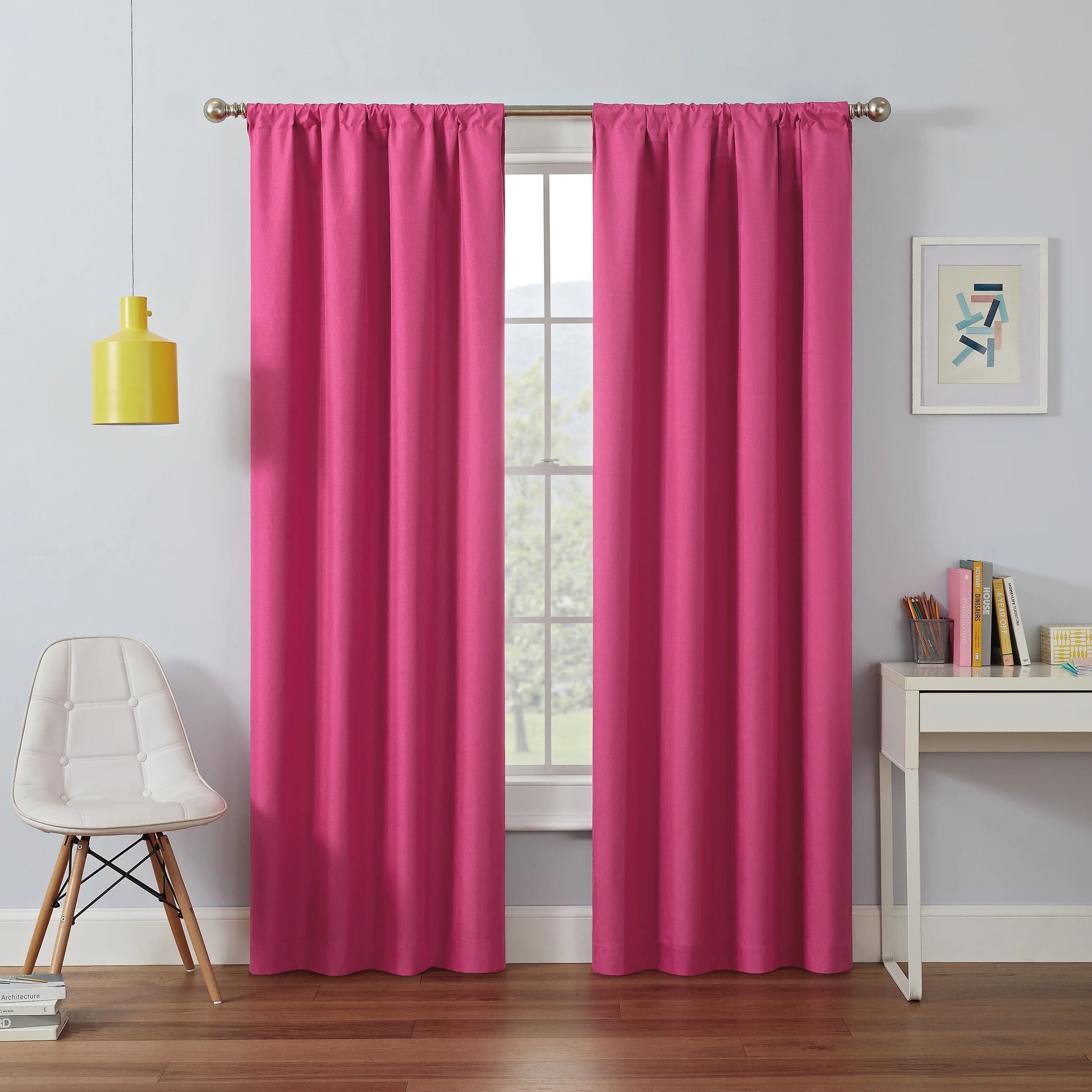 Kendall Modern Blackout Curtains, 63 in Long X 42 in Wide, Purple, Sold as a Single Curtain Panel