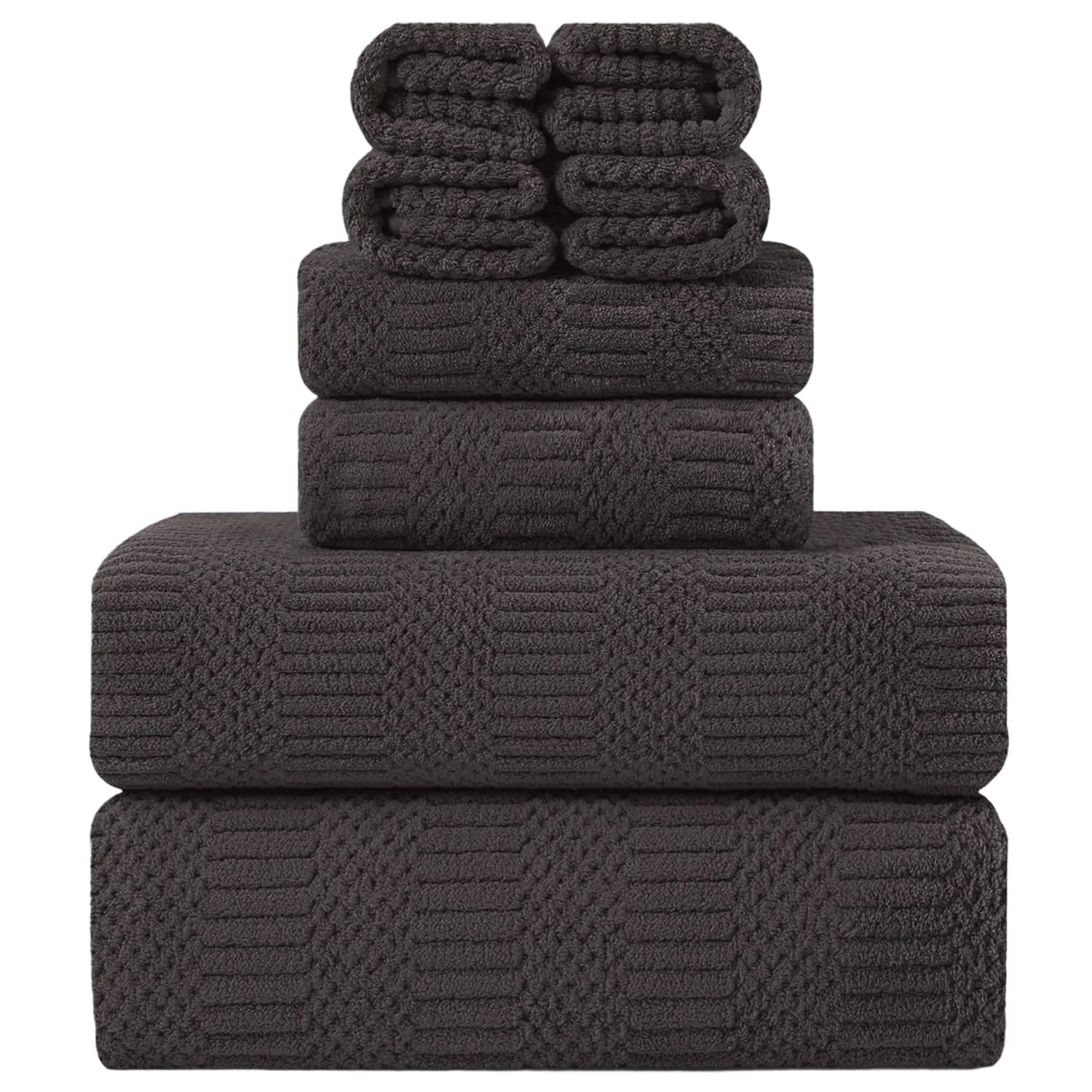 Bathroom Towel Set Dark Gray 4-Piece 700GSM Ultra Microfiber Bath Towel Set for Adult, Child and Senior