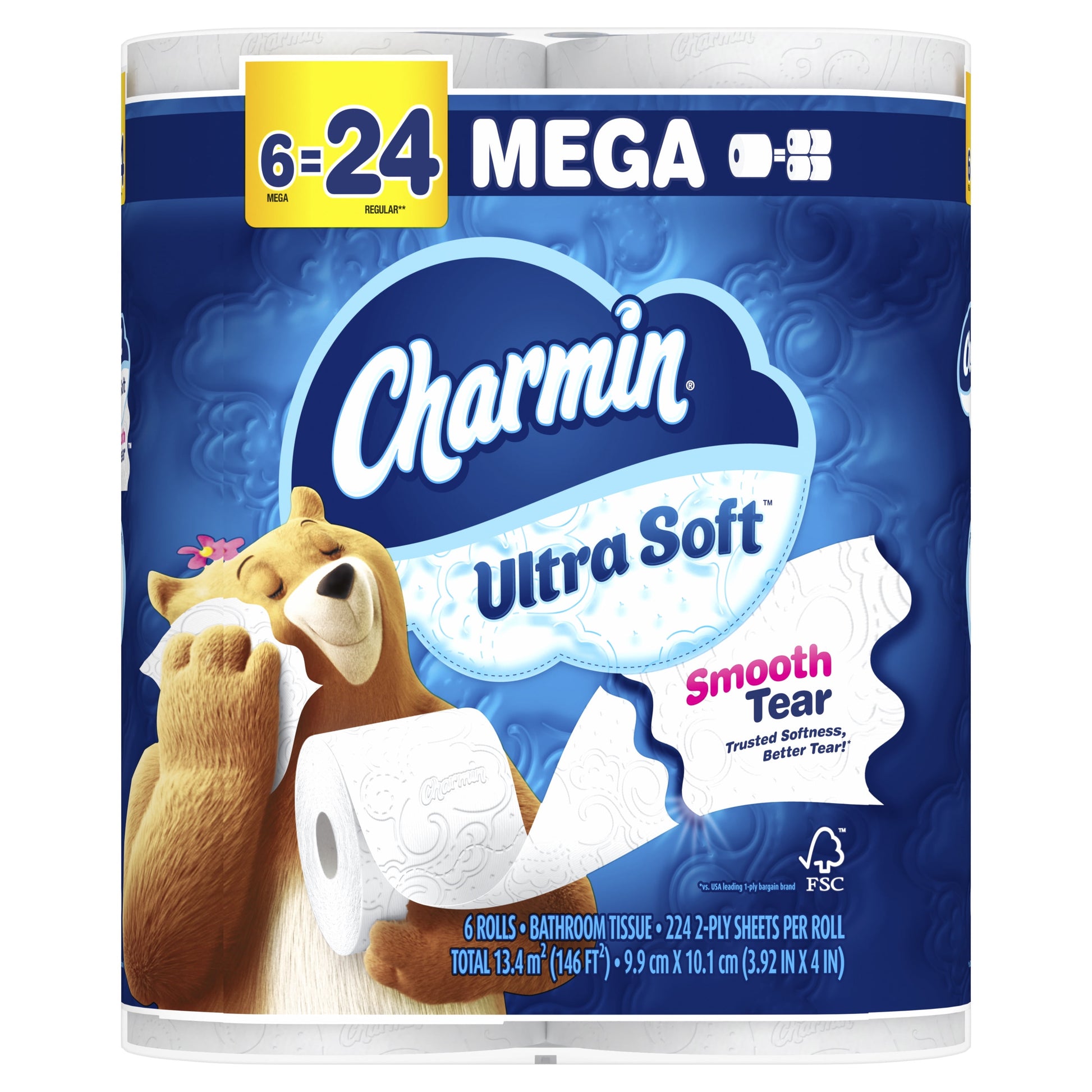 Toilet Paper Ultra Soft, 6 Mega Rolls