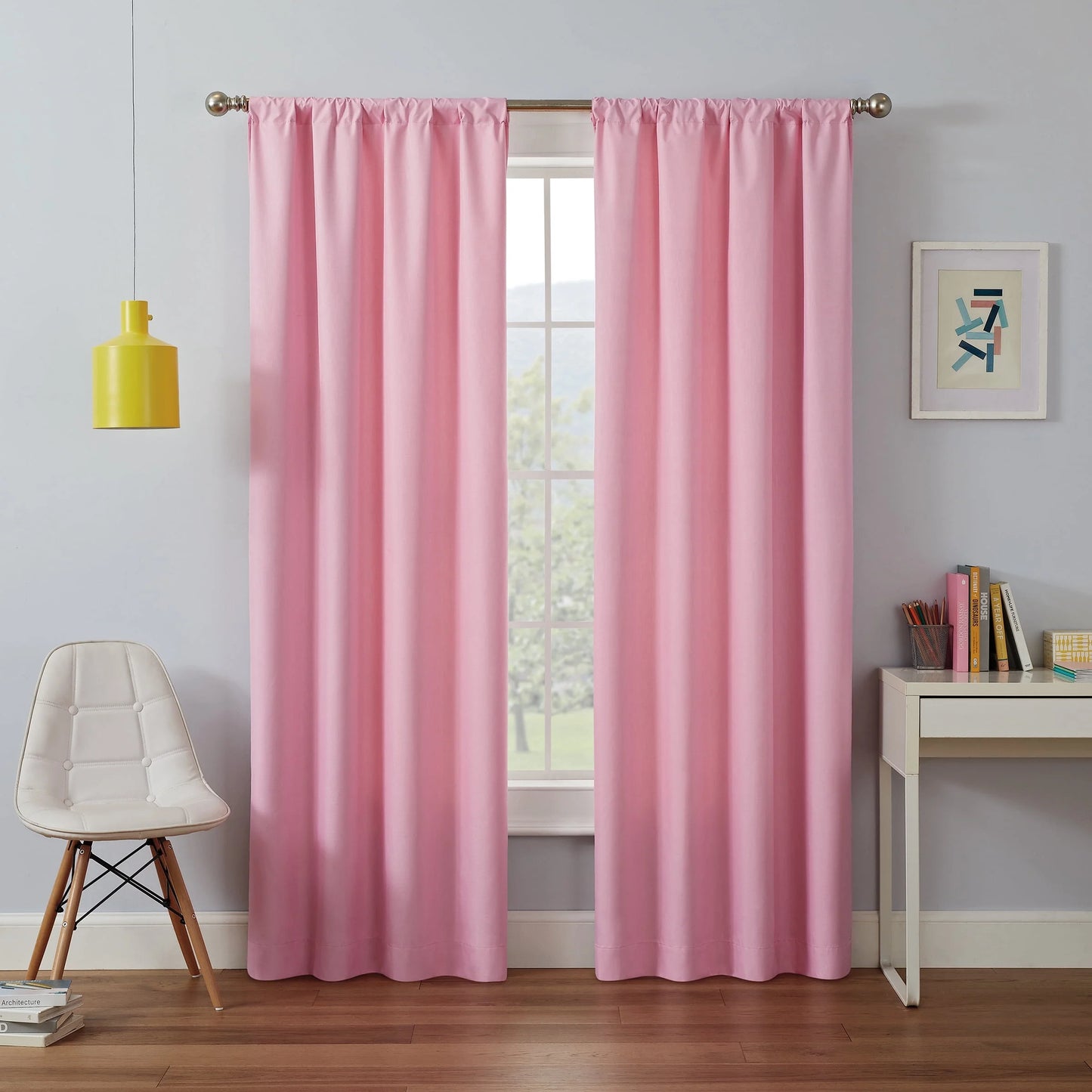 Kendall Modern Blackout Curtains, 63 in Long X 42 in Wide, Purple, Sold as a Single Curtain Panel