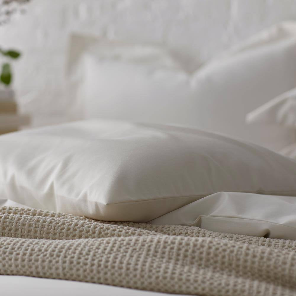 Company Cotton White Solid 300-Thread Count Wrinkle-Free Sateen Full Duvet Cover