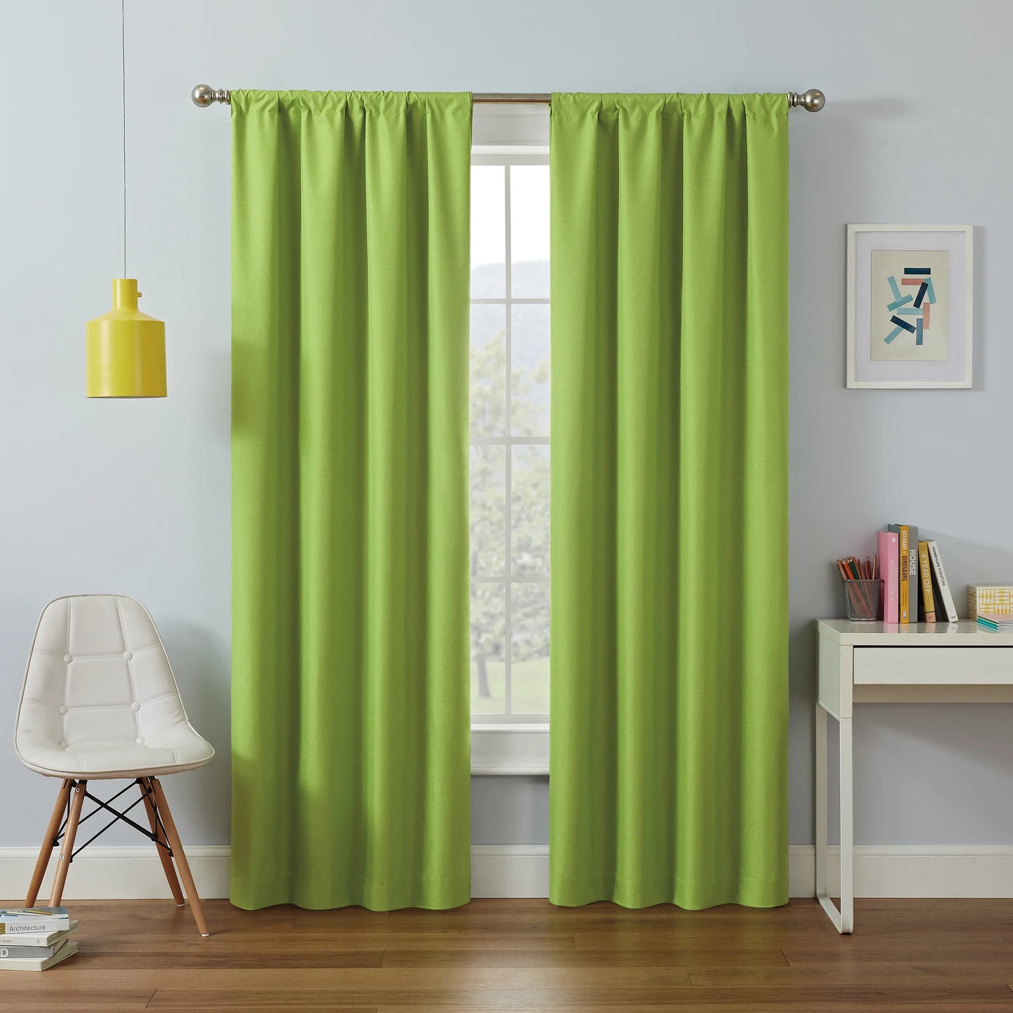 Kendall Modern Blackout Curtains, 63 in Long X 42 in Wide, Purple, Sold as a Single Curtain Panel