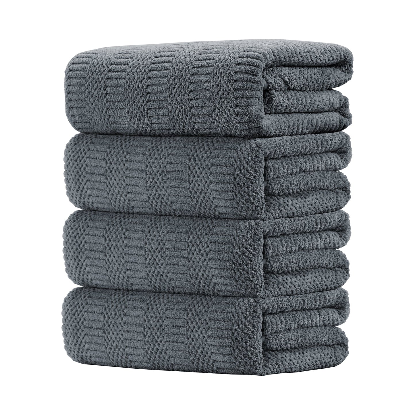 Bathroom Towel Set Dark Gray 4-Piece 700GSM Ultra Microfiber Bath Towel Set for Adult, Child and Senior