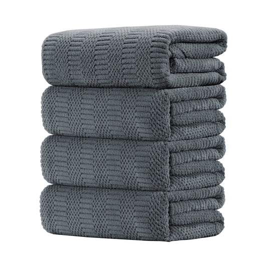 Bathroom Towel Set Dark Gray 4-Piece 700GSM Ultra Microfiber Bath Towel Set for Adult, Child and Senior