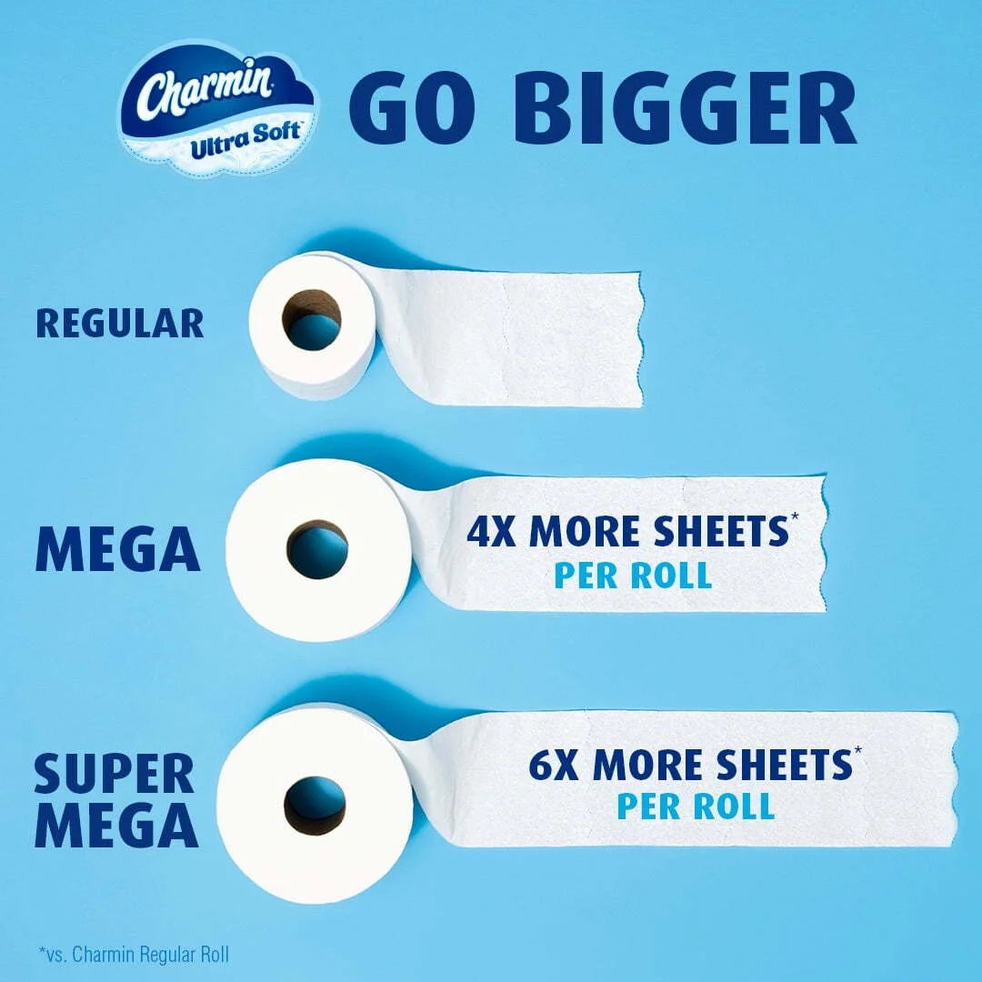 Toilet Paper Ultra Soft, 6 Mega Rolls