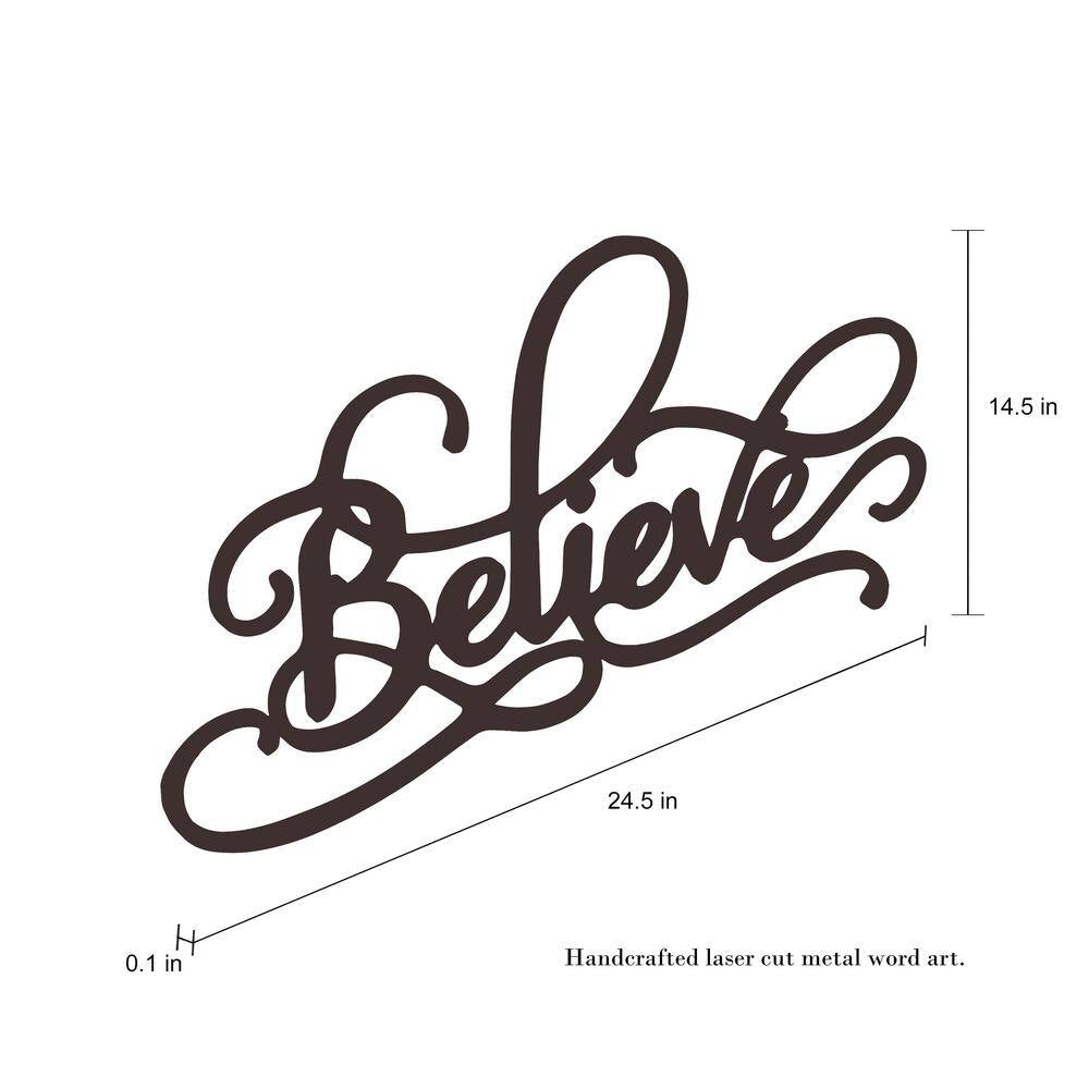"Believe" Metal Cutout Sign