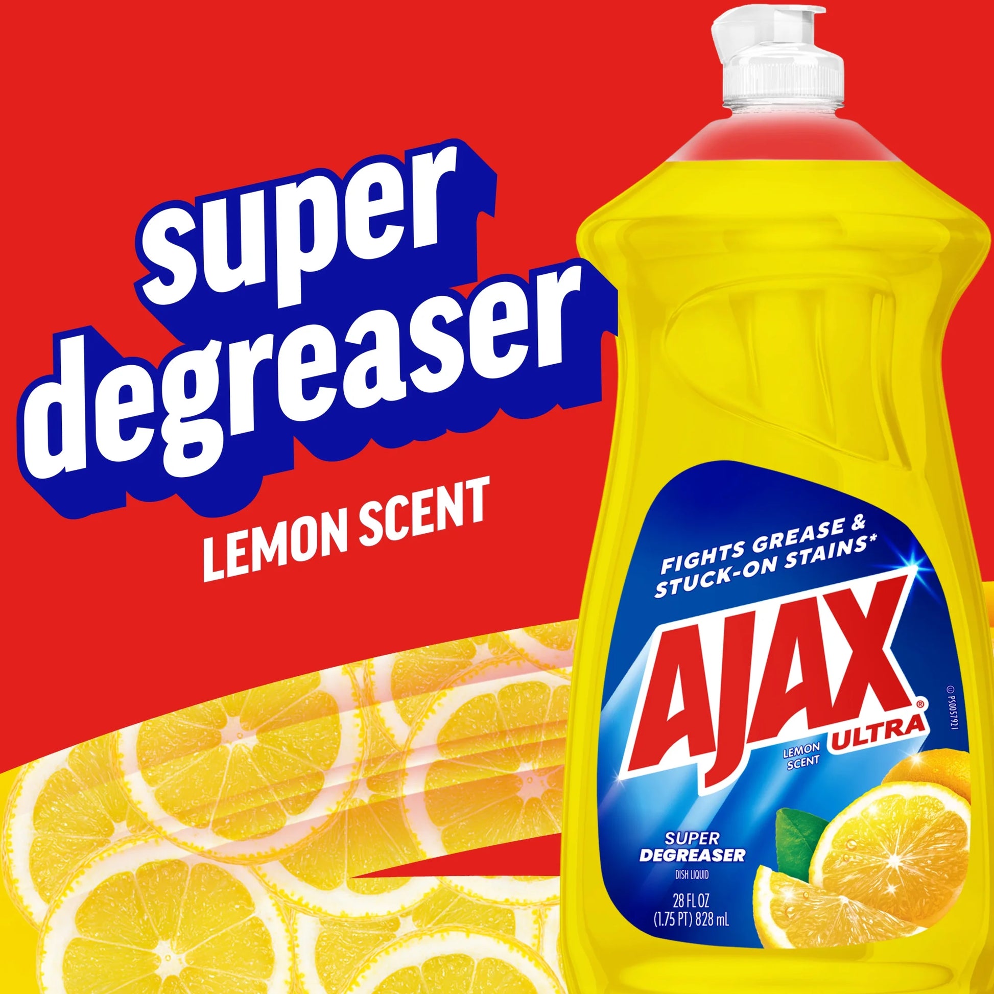 Ultra Liquid Dish Soap, Lemon Scent, Super Degreaser, 28 Fluid Ounce