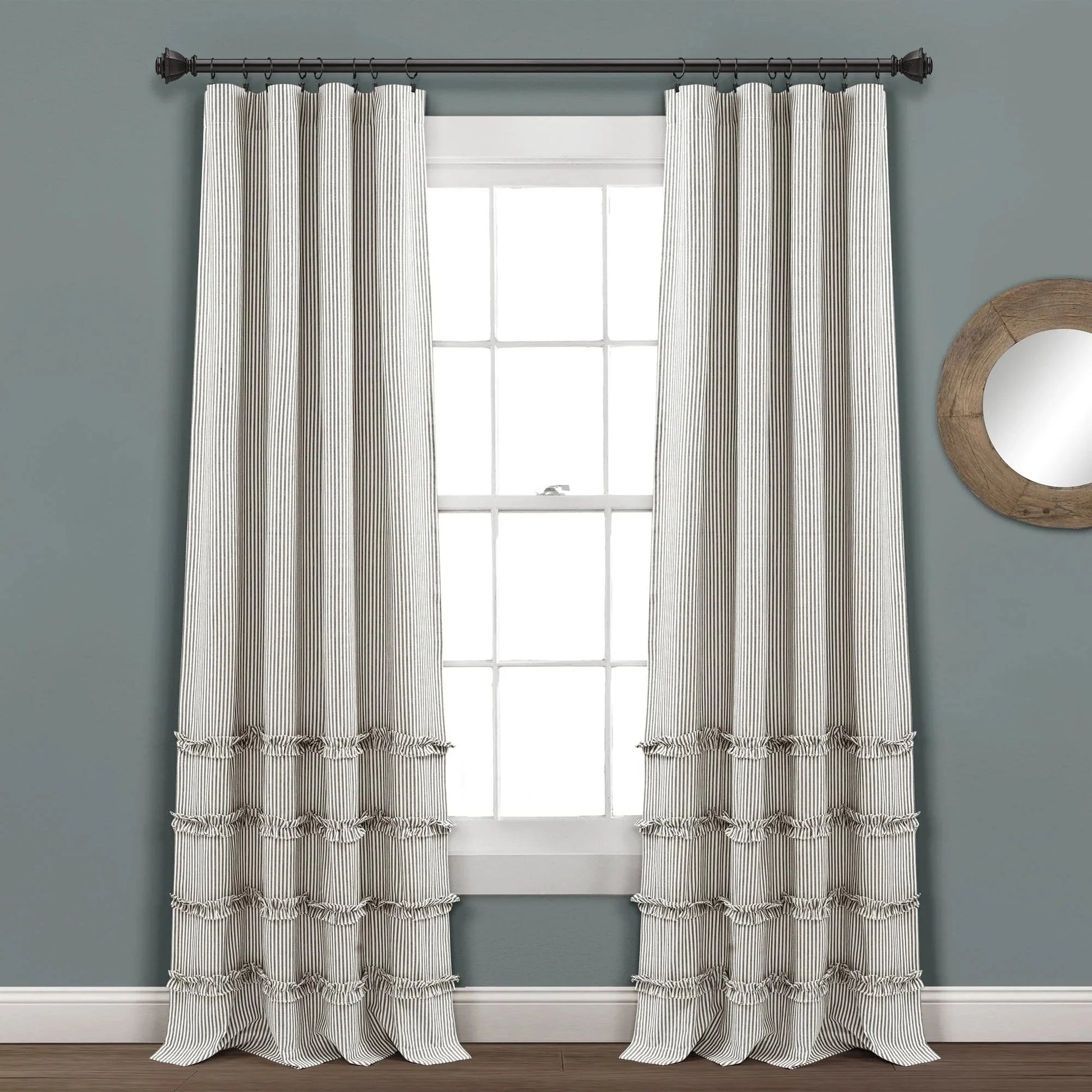 Tucker Stripe Window Curtain Panels - Gray - 84 X 40