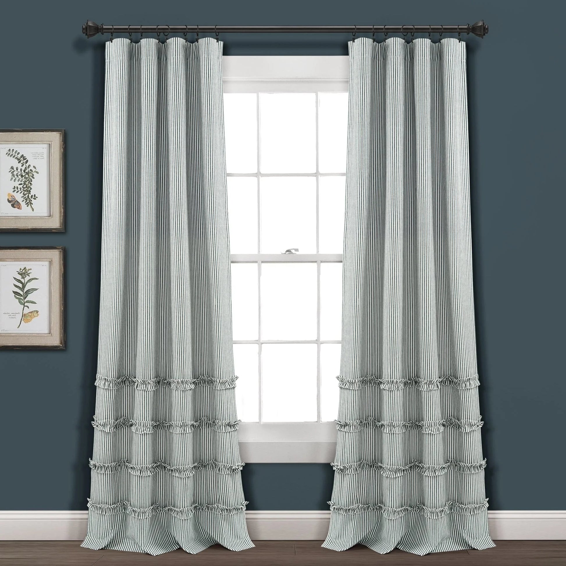 Tucker Stripe Window Curtain Panels - Gray - 84 X 40