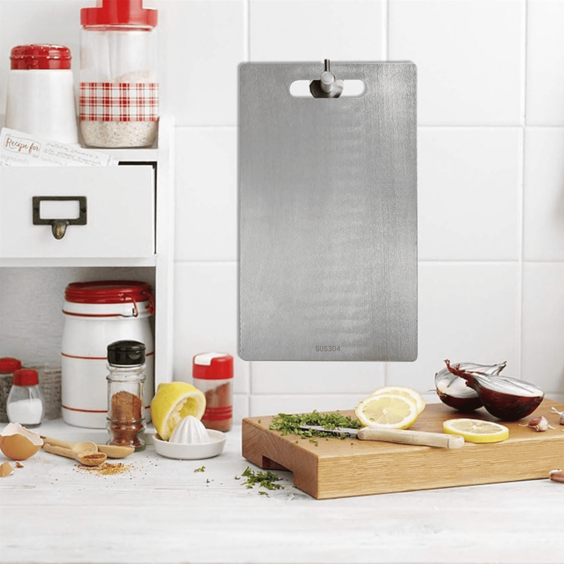 Titanium Cutting Board,Stainless Steel Cutting Boards for Kitchen,Double-Sided Food Grade Cutting Board,Cutting Meat,Cheese,Vegetable,Fruit