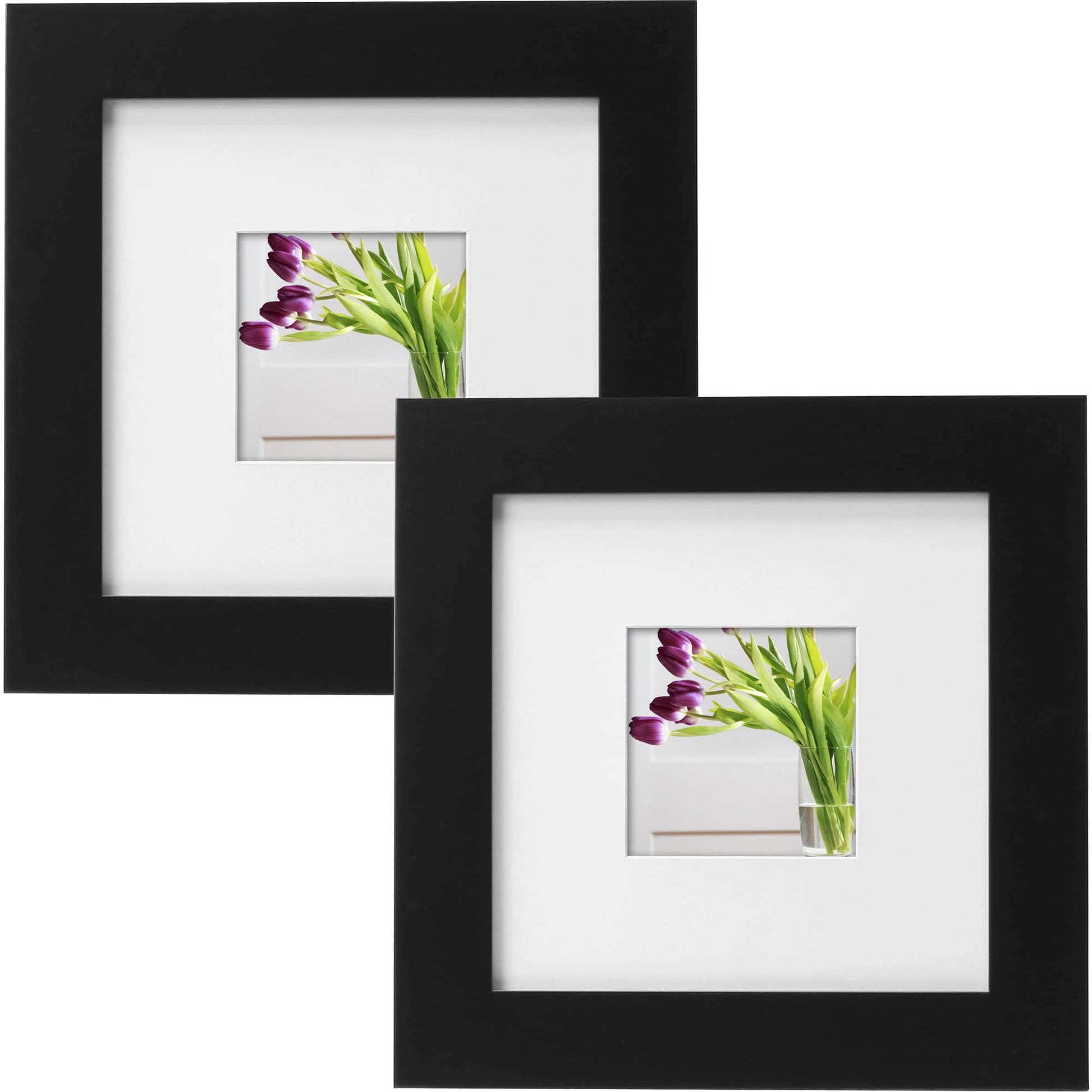 Museum 8X10 Matted to 5X7 Flat Wide Gallery Picture Frame, Mahogany, Set of 2