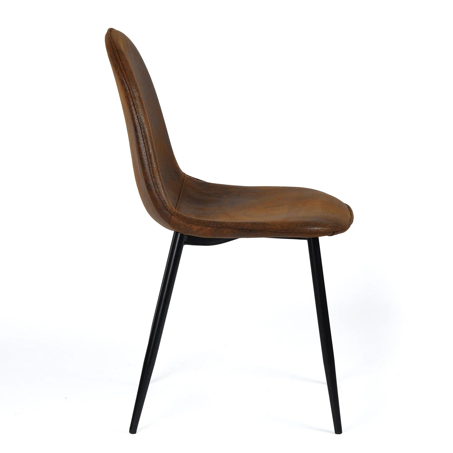 Set of 4 Upholstered Suede Dining Chairs for Family Dining Room or Restaurant