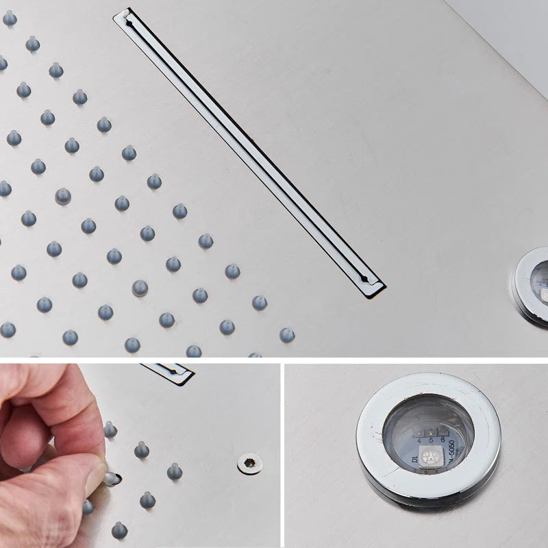 Rain Fixed Shower Head 2.5 GPM GPM with Self-Cleaning