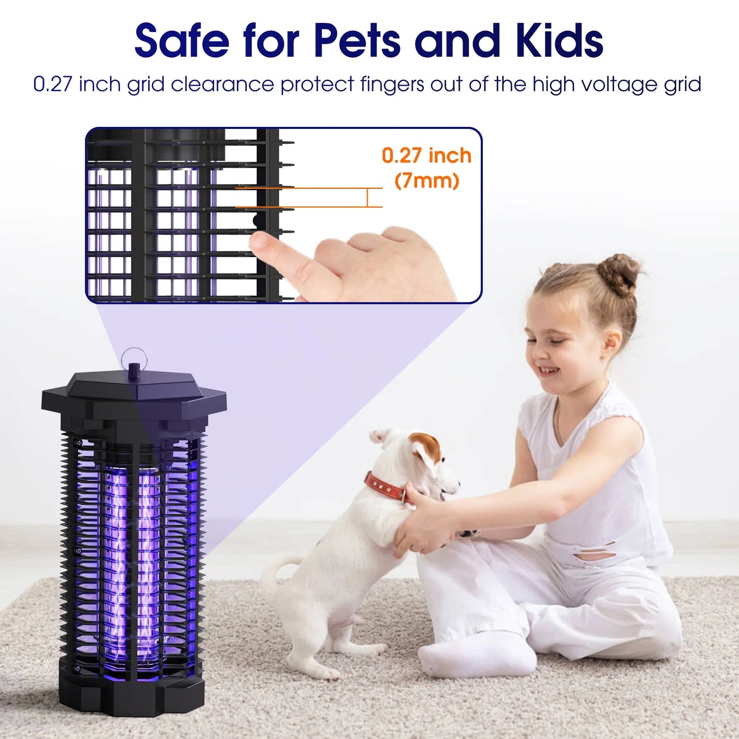 Bug Zapper for Outdoor and Indoor, 4000V Waterproof High Powered Electric Mosquito Zappers Killer, Insect Fly Trap for Home Backyard Patio