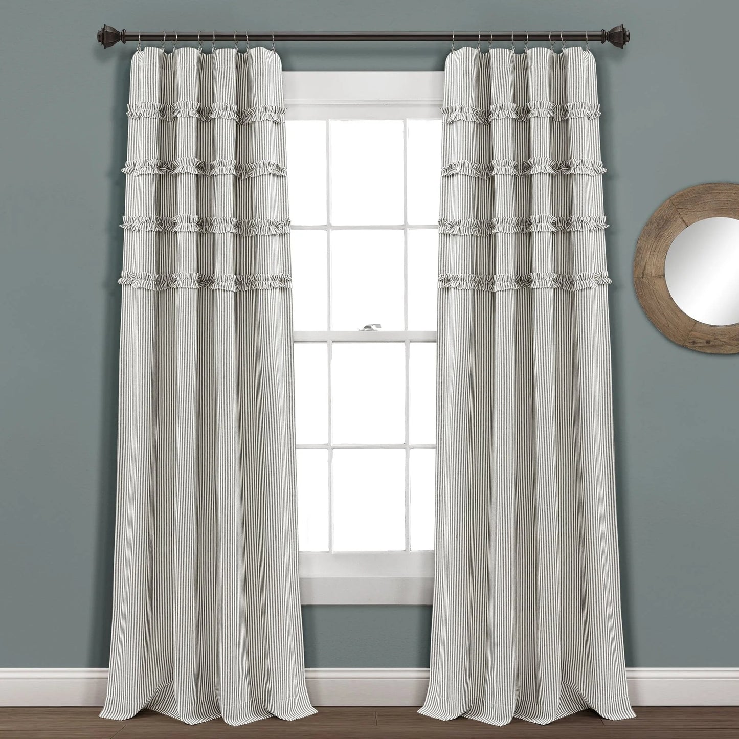 Tucker Stripe Window Curtain Panels - Gray - 84 X 40