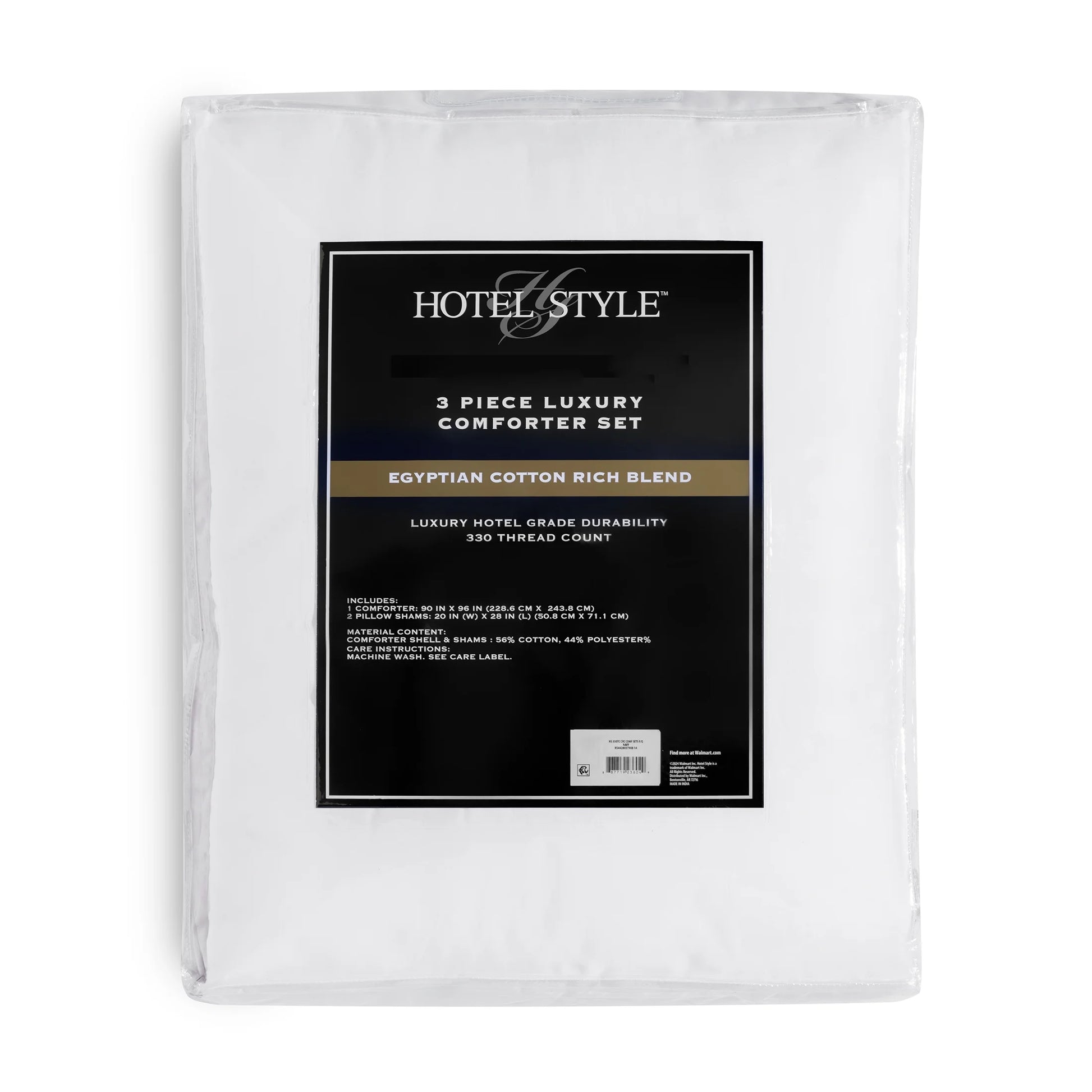 3-Piece Beige/White Egyptian Cotton-Rich Blend Luxury Comforter Set, King