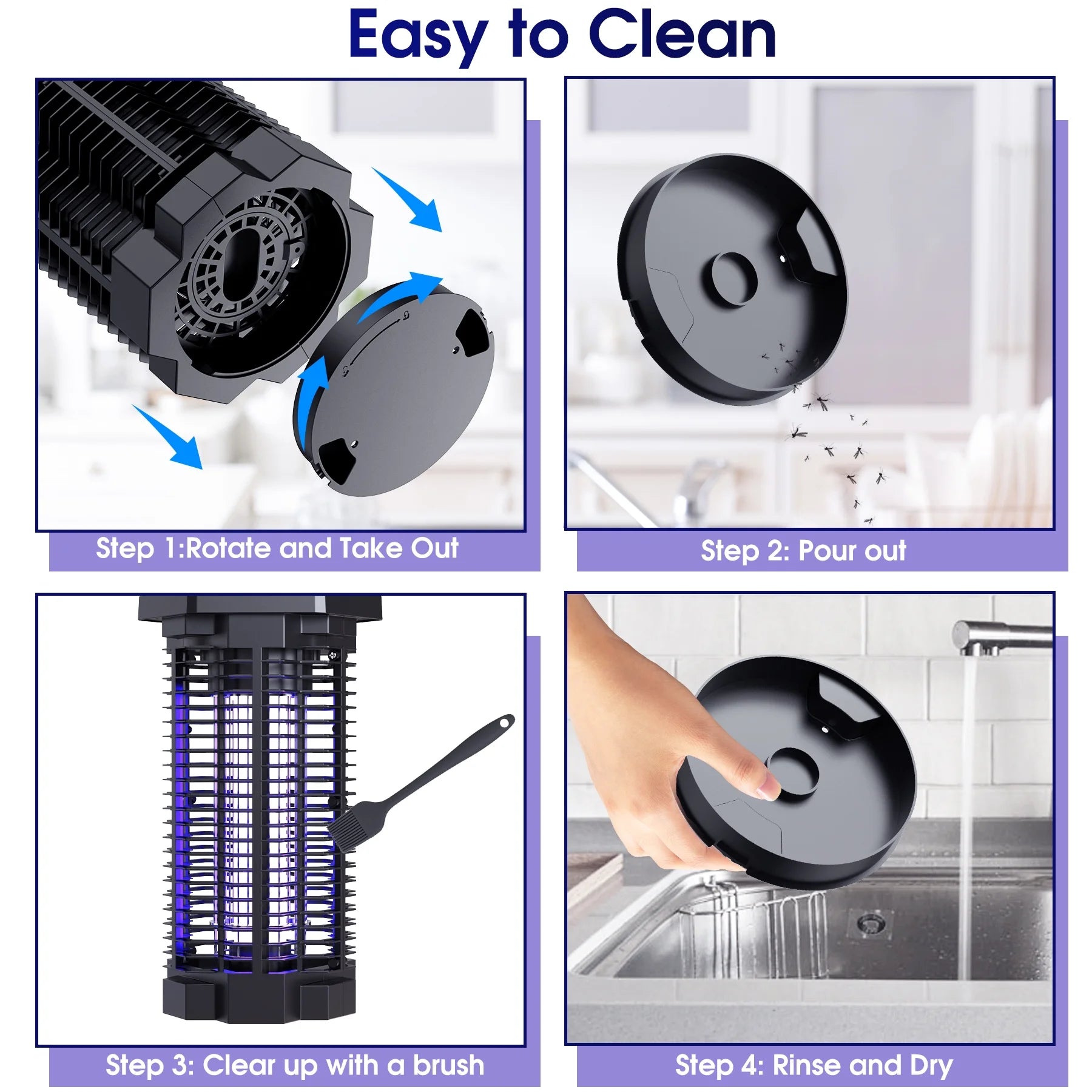 Bug Zapper for Outdoor and Indoor, 4000V Waterproof High Powered Electric Mosquito Zappers Killer, Insect Fly Trap for Home Backyard Patio