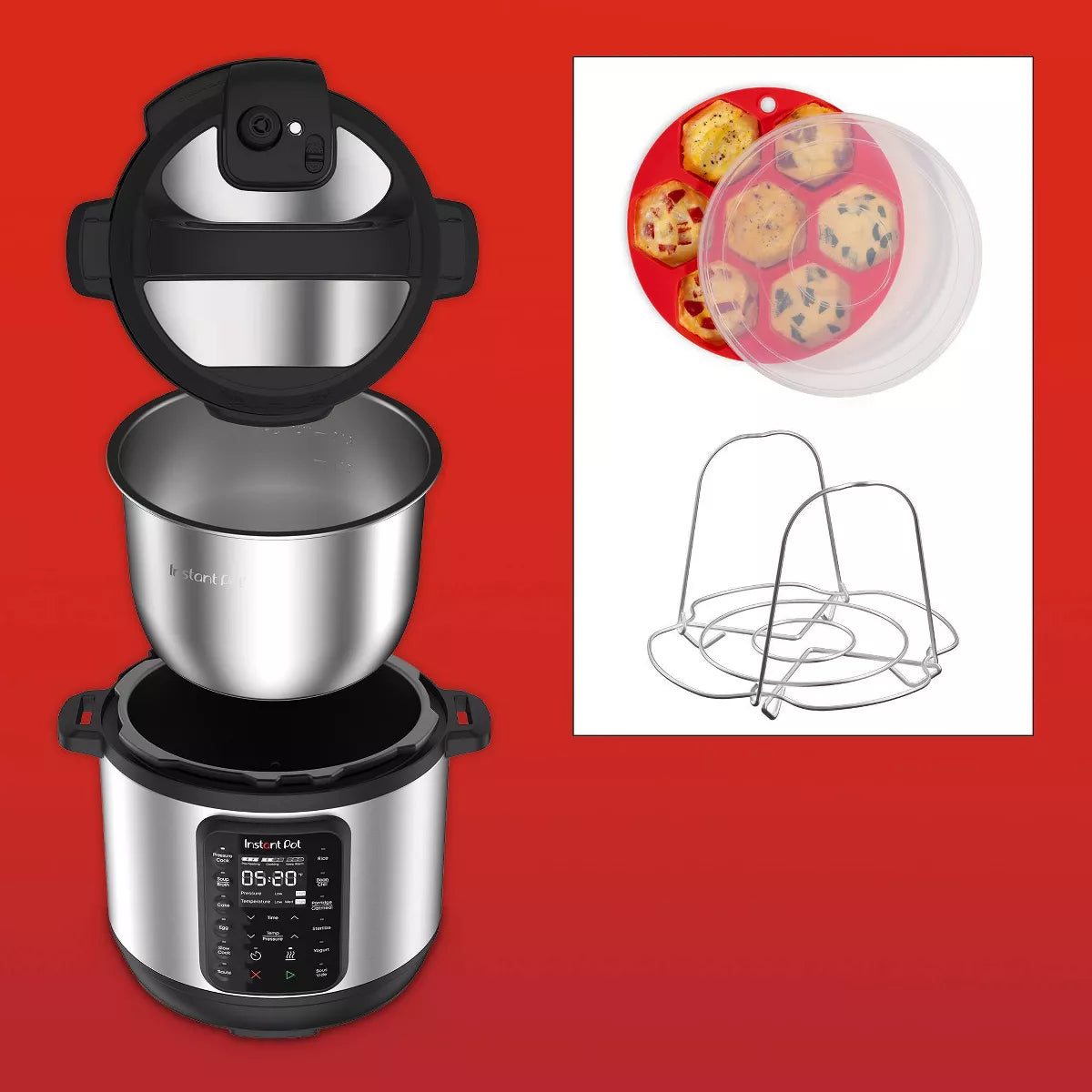 Instant Pot Pressure Cooker Bundle: Exclusive Bonus Silicone Pan with Lid