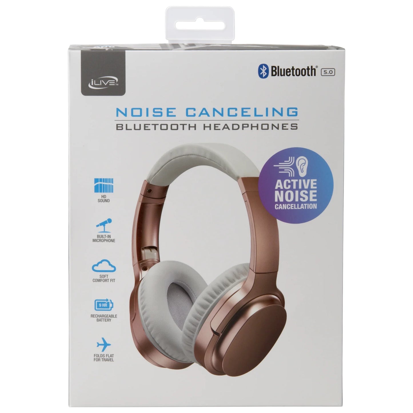 Ilive Bluetooth Over-Ear Headphones, Noise Cancellation, Rose Gold, IAHN40RGD