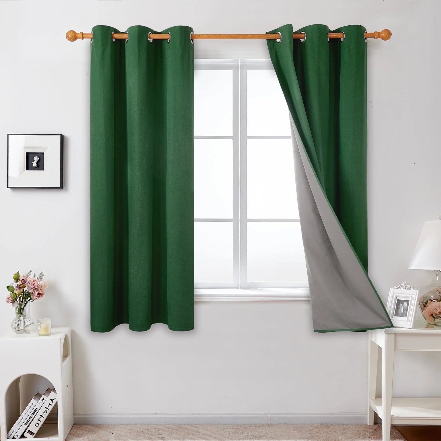 Total Blackout Curtains 2 Panels, Grommet Curtains Total Light Blocking Curtain, Soundproof Curtains for Bedroom (Khaki, 42W X 95L Inch)