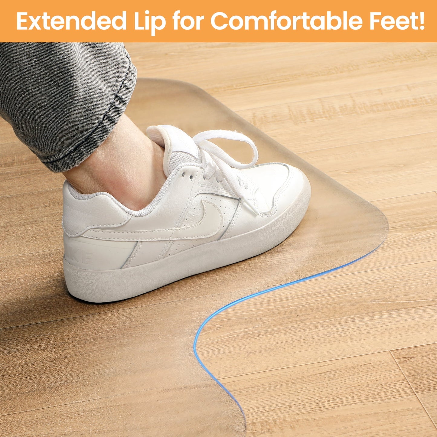 Chair Mat for Hardwood Floor,  48"×36" PVC Computer Chair Mat, Office Floor Protector for Rolling Chair, Clear
